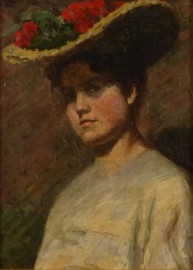 Woman in Flowered Hat