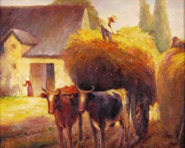 Oxcart and Hay