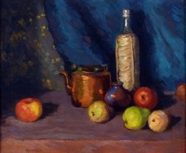 Still With Fruit and Copper Pot