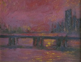 River Scene in Purple