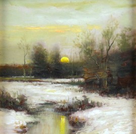 Winter Sunset, Yellow Reflection
