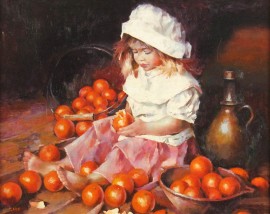 Little Girl with Oranges