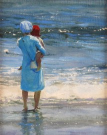 Mother and Child at Beach