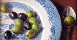 Olives and Blue Delft Plate