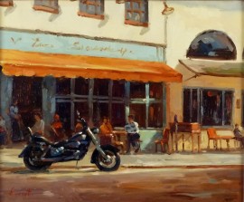 Cafe With Motorcycle