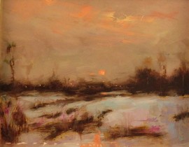 Winter Marsh Sunset in Peach