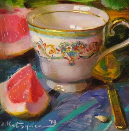 Tea Cup and Pink Grapefruit