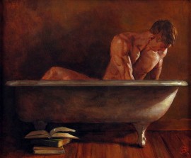 Male Nude in Tub