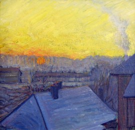 Winter Rooftops at Sunset