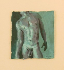 Male Frontal Nude in Teal Tones