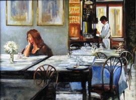 Woman Waiting At Restaurant