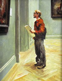 Male Student at Art Museum