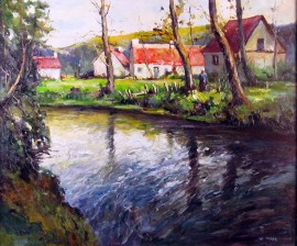 Normandy Stream with Cottage