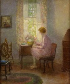 Lady in Pink at Window