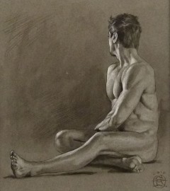 Male Nude Seated on Floor