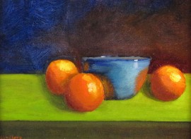 Oranges and Blue Bowl