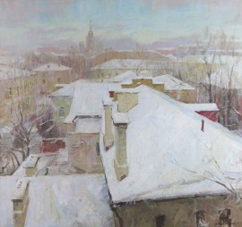 Snowy Rooftops, Moscow