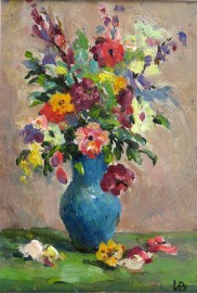 Flowers in Blue Vase #82