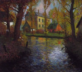 Autumn Village on Stream