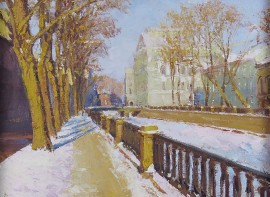Sunlit Winter Street